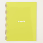 Agenda Monograma minimalista de ano verde limão personali<br><div class="desc">Texto personalizado minimalista moderno do verde limão,  ano,  nome,  iniciais ou Planejador personalizado monograma. Texto branco personalizado sobre fundo de cor sólida simples do verde limão.</div>