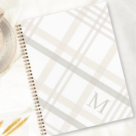 Agenda Monograma Minimalista Moderno Xadrez Elegante Inic