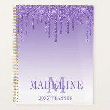 Monograma moderno de brilho roxo