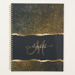 Agenda Monograma Moderno Elegante com Toque Dourado