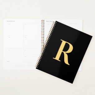 Agenda Monograma moderno mínimo Dourado