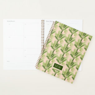 Agenda Monograma Oásis interior Padrão da árvore p