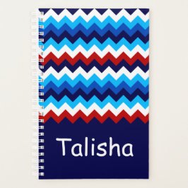 Agenda Monograma Pequeno Planner Azul Branco legal