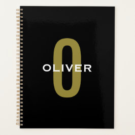 Agenda Monograma Personalizado Branco Dourado