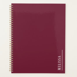 Agenda Monograma personalizado, burgundy moderno