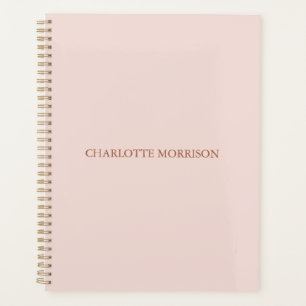 Agenda Monograma personalizado de nome preto-rosa-rosado