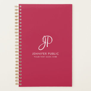Agenda Monograma Personalizado de Tendência Moderna Elega