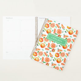 Agenda Monograma Personalizado Laranjas Aquáticas Citrino