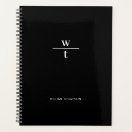 Agenda Monograma preto elegante e moderno