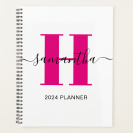 Agenda Monograma Rosa Quente Feminino