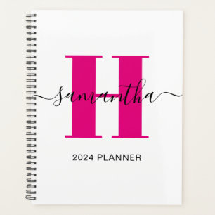 Agenda Monograma Rosa Quente Feminino
