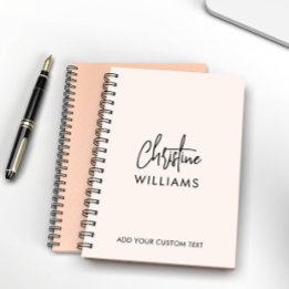 Agenda Monograma Script manuscrito Assinatura Blush cor-d