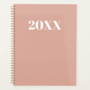 Agenda Monograma simples, cor-de-rosa moderno, de tipogra
