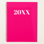 Agenda Monograma simples de tipografia moderna rosa-quent<br><div class="desc">Mínimo rosa-quente,  fúcsia,  magenta e branco moderna tipografia personalizada,  simples e elegante Planner. Texto serif branco personalizado,  fundo comum sólido rosa-quente. Você pode personalizá-lo com seu nome,  iniciais,  monograma,  ano,  etc ou simplesmente excluir o texto,  e deixar a cor rosa-de-rosa-quente preto sólido.</div>