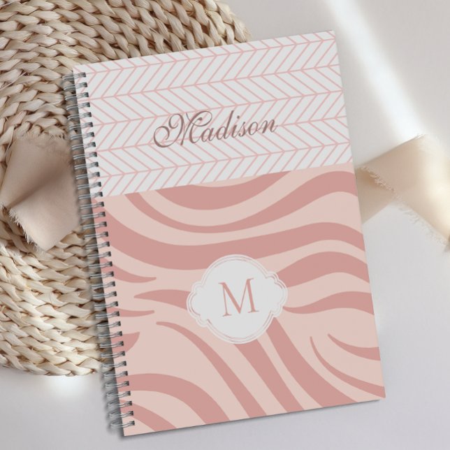 Agenda Monograma Tendencial de Zebra Geométrica Rosa Mode (Criador carregado)