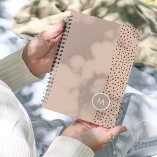 Agenda Monograma Trendy Beige & Terracotta Dots 2024 (Criador carregado)