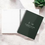 Agenda Monograma Verde Escuro Profissional Inicial<br><div class="desc">Mantenha-se organizado em estilo com este planejador inicial do monograma profissional. Com um design limpo e minimalista e um monograma ousado no cobrir, este notebook é perfeito para profissionais, estudantes ou qualquer pessoa que valorize artigos de papelaria personalizados. Suas páginas de alta qualidade são ideais para juntar notas, ideias ou...</div>