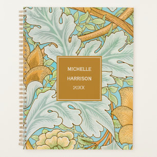 Agenda Monograma Verde Floral Amarelo Botânico