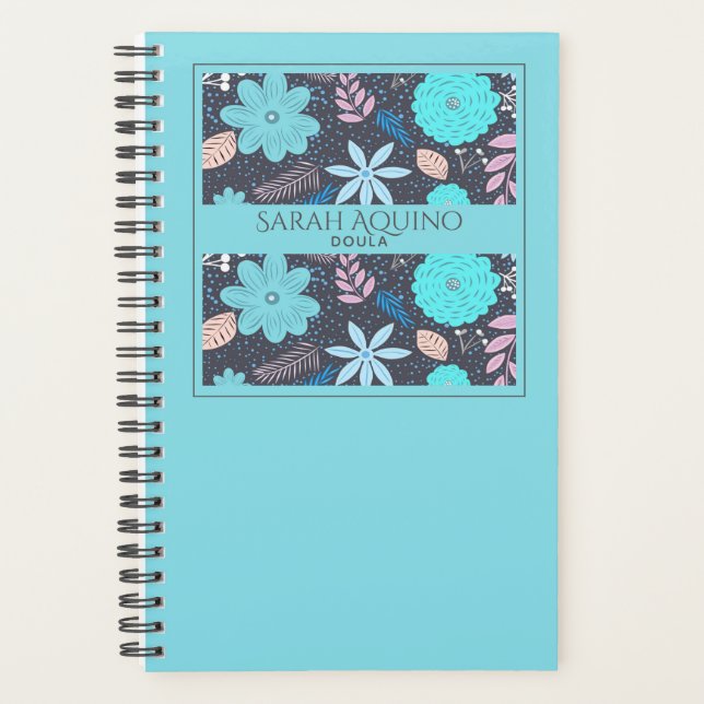 Agenda Monogramas Floral Doula Ou Parteira (Frente)