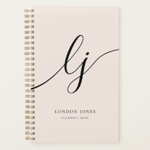 Agenda Monogramas Iniciais do Business Planner Nome do Sc