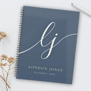 Agenda Monogramas Iniciais do Business Planner Nome do Sc