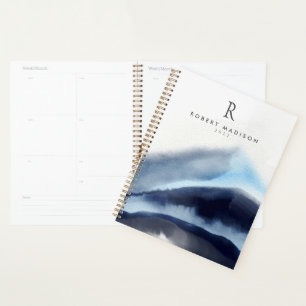 Agenda Montanhas de Aquarela Glacial Monogramadas