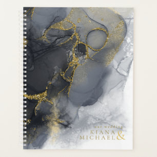Agenda Moody Ink Charmalho Dourado Abstrato ID988