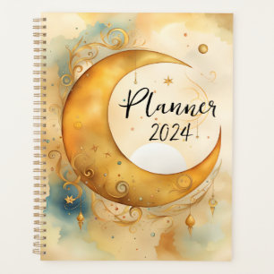 Agenda Moon Bohemian Cresent Watercolor