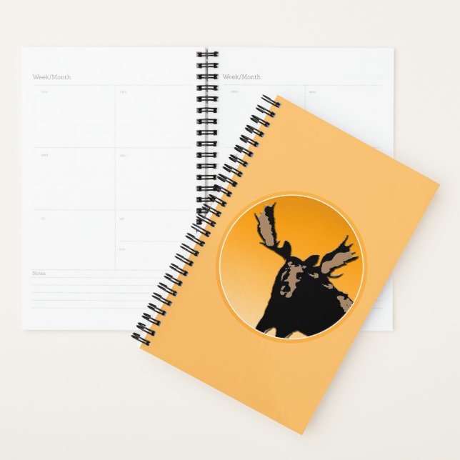 Agenda Moose no Sunset - Arte original sobre a vida selva (Exibição)
