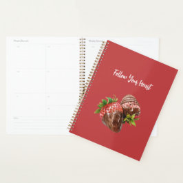 Agenda Morangos Cobertos com Chocolate Vermelho  