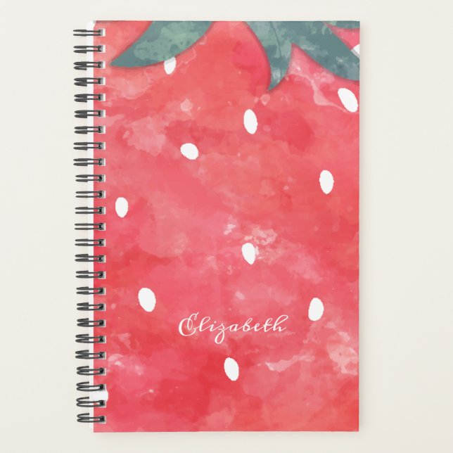 Agenda Morangos em Aquarela Fofos (Frente)