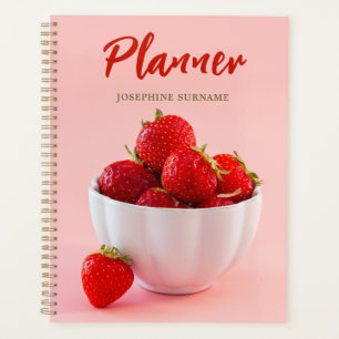Agenda Morangos Vermelhos Frescos Em Foto Rosa Nome Perso