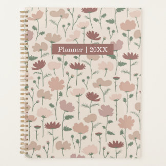 Agenda Mordernas flores silvestres românticas rosa suave