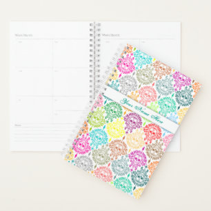 Agenda Morto Damask Colorful Chic Sugar Skulls