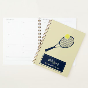 Agenda Motif Racket do Jogador de Tênis Personalizado 202