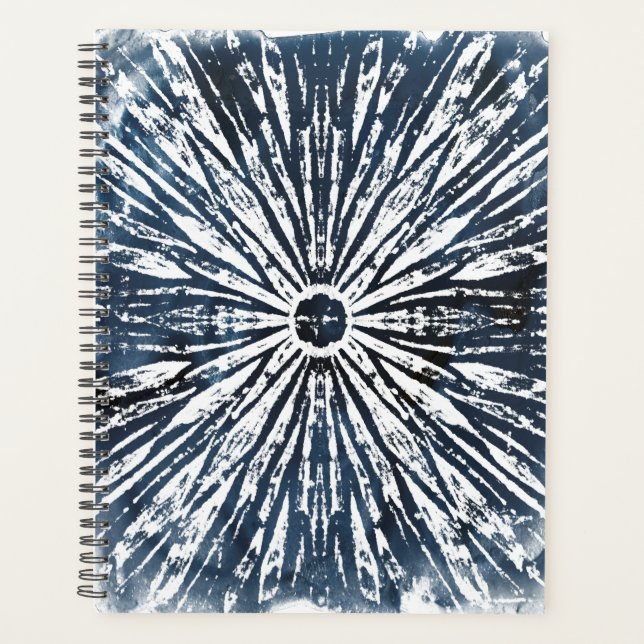Agenda Motif Radial de Tinta Indigo (Frente)
