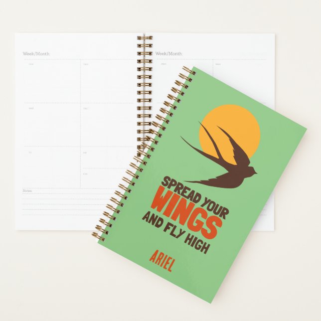 Agenda Motivação Elegante Moderno Personalizada (Exibição)