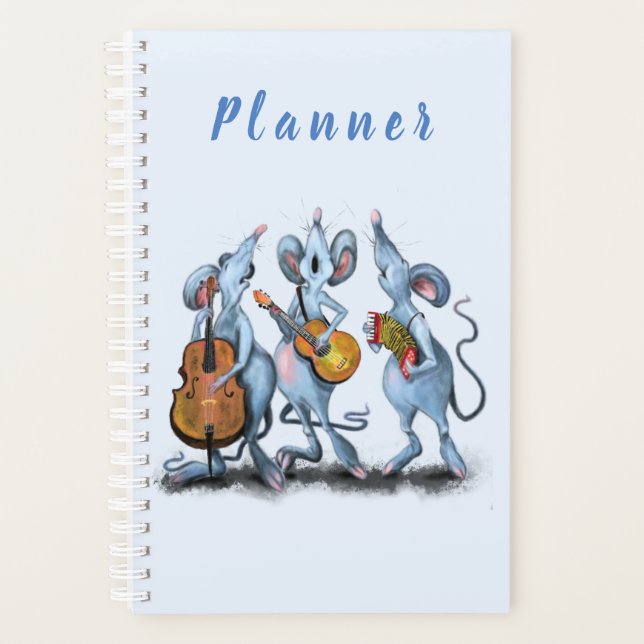 Agenda Mouse Music Banda Planner engraçado (Frente)