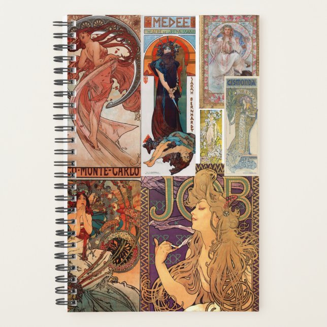 Agenda Mucha Themed Art Nouveau (Frente)