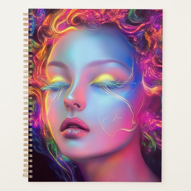 Agenda Mulher Alien com Cabelo Cósmico  (Frente)