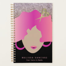 Mulher Cabelo Rosa Brilho de Ouro Falso Salão Bele