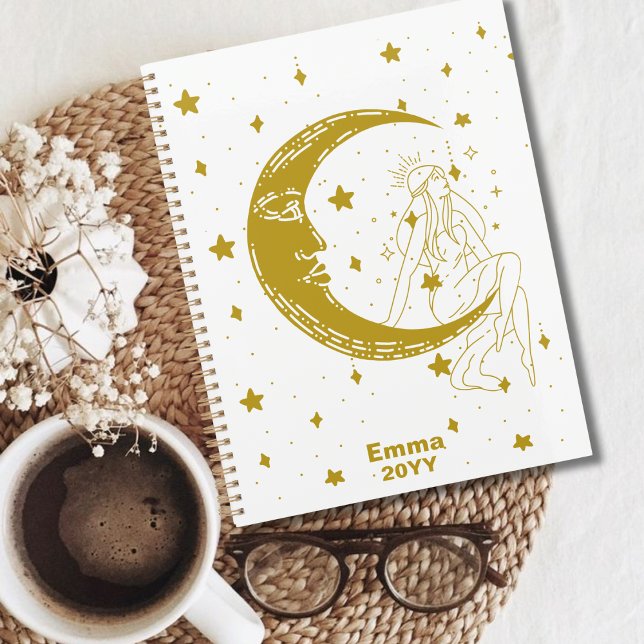 Agenda Mulher celestial,estrelas luas,boho,astronomia ele (Criador carregado)