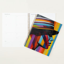 Agenda Mulher com Chapéu Colorido 2 Silhueta impressionan