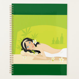 Agenda Mulher de Spa Zen Relaxante Bem-Estar Tropical