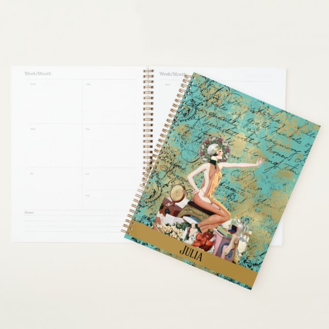 Agenda Mulher do Art Deco Personalizada (Exibição)