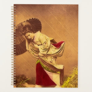 Agenda Mulher japonesa vintage ao vento