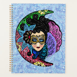 Agenda Mulher mascarada e lua crescente
