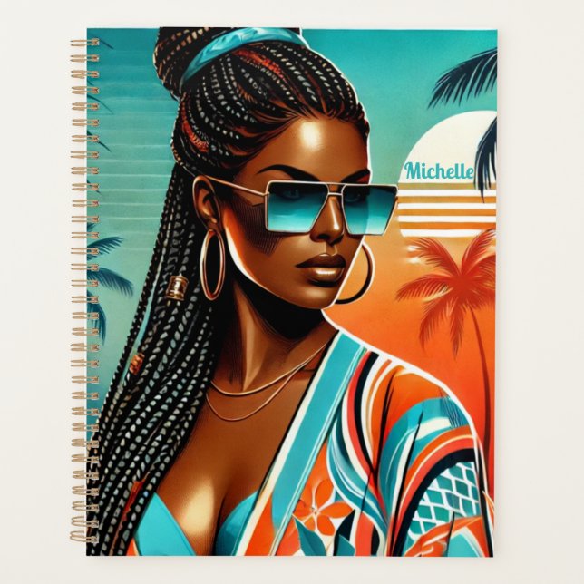 Agenda Mulher Melanina - Metade Interrompida - Tropical (Frente)
