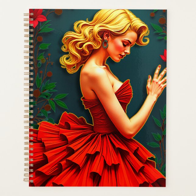 Agenda Mulher num vestido vermelho (Frente)