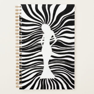Agenda Mulher Psicodélica Silhueta Ilusão Óptica Trippy